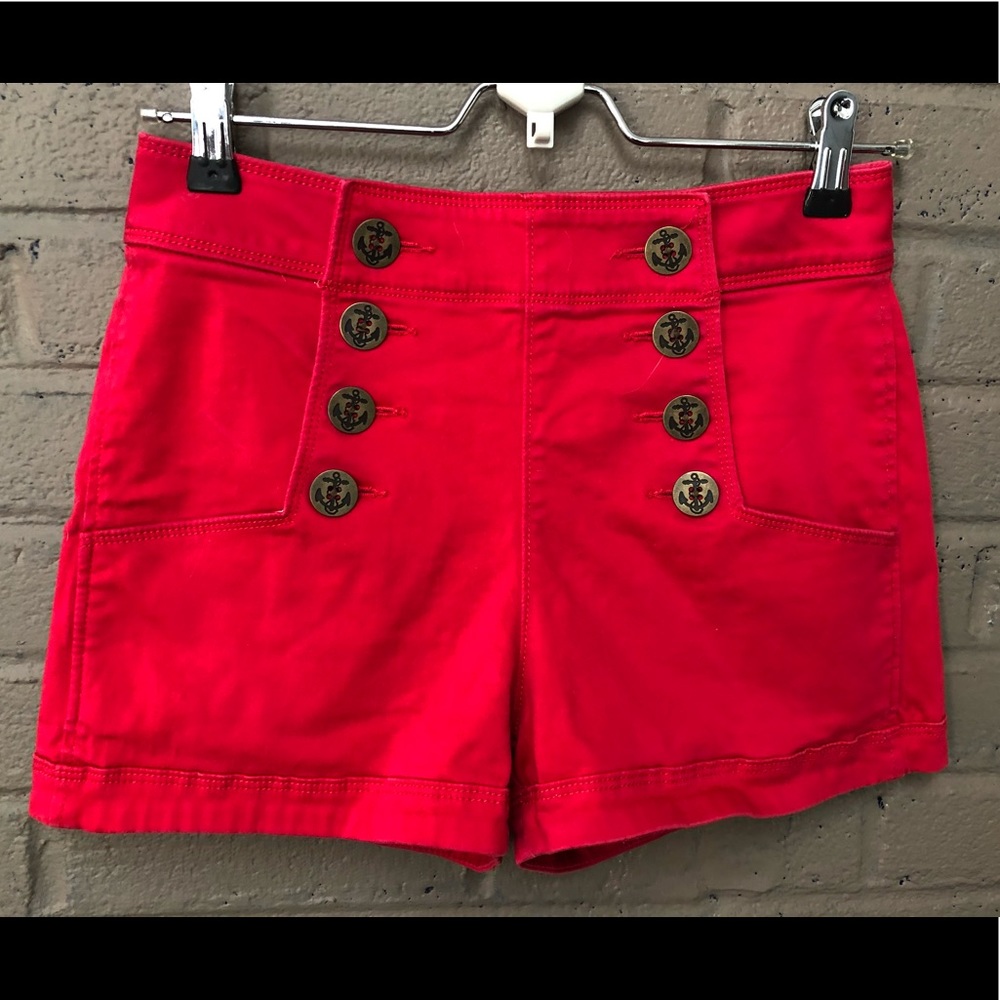 Express Red Sailor Shorts 2